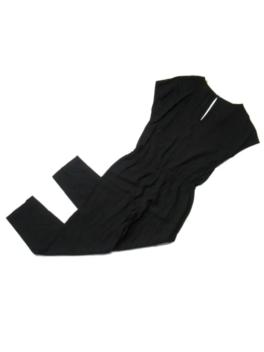 NWT J.Crew Relaxed Jumpsuit in Black Tencel Linen V-neck Jumper XXXS 3XS